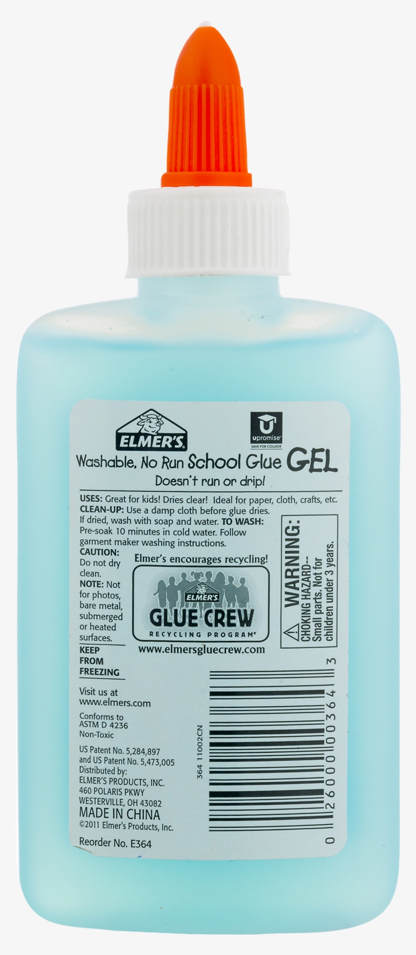 Elmer's Liquid Gel School Glue, Washable, 4 Ounces, - Cosmetics, transparent png download