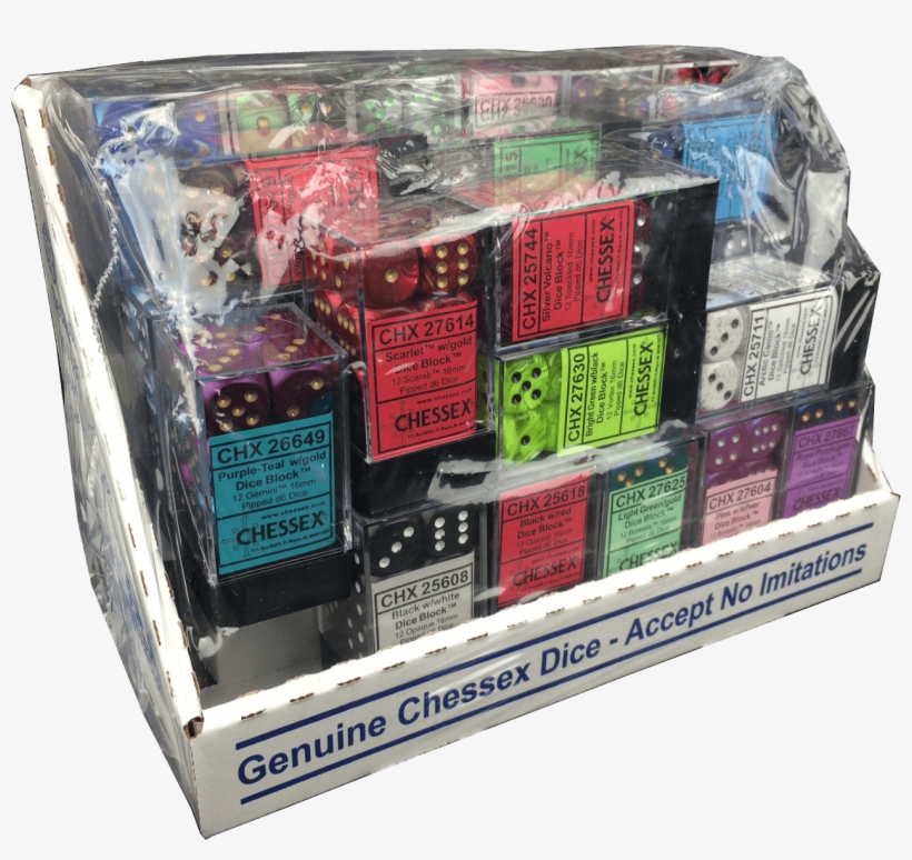 Best Of Chessex 16mm D6 Block Sampler Display - Novel, transparent png download