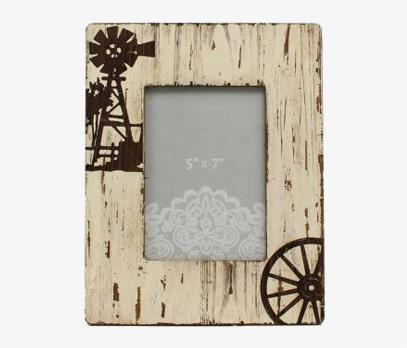Western Moments Distressed Iv Windmill Wood Frame -, transparent png download