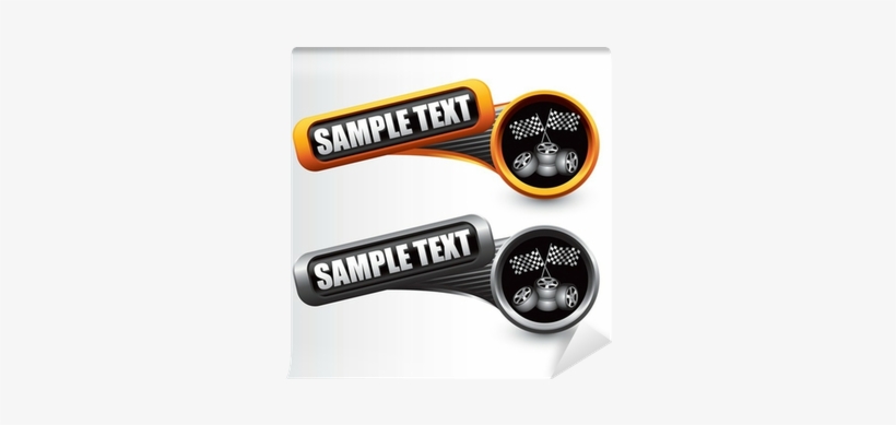 Racing Checkered Flag And Tires Tilted Banners Wall - Racing, transparent png download