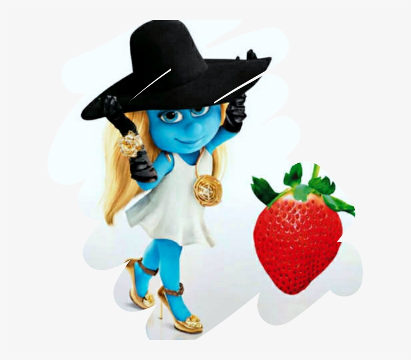 Thesmurf Smurf Blue White Gold Strawberry - Smurfette Harper's Bazaar, transparent png download