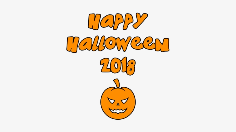 Happy Halloween 2018 Round Scary Pumpkin - Halloween, transparent png download
