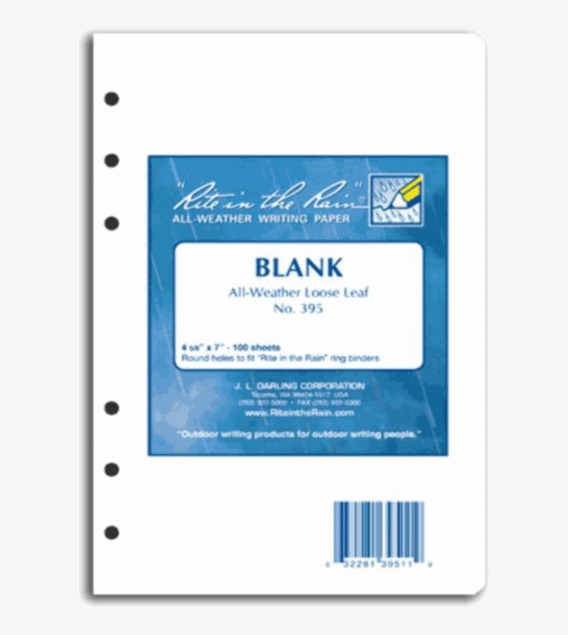 Rite In Rain Loose Lead Sheet Waterproof Blank - Rite-in-the-rain All-weather Transit Pattern Loose, transparent png download