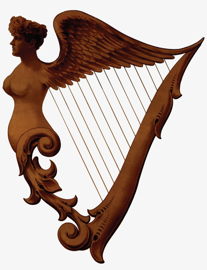 , , - Irish Harp Vintage Illustration, transparent png download