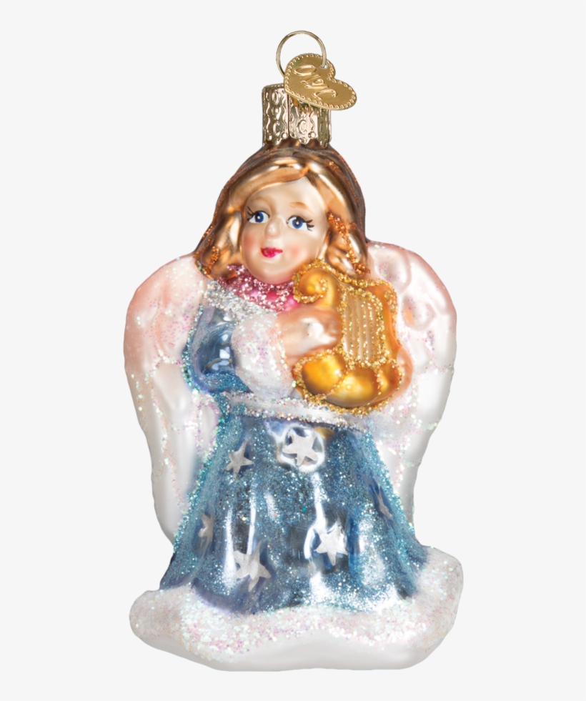 Angel With Lyre Ornament - Old World Christmas Monarch Butterfly Glass Blown Ornament, transparent png download