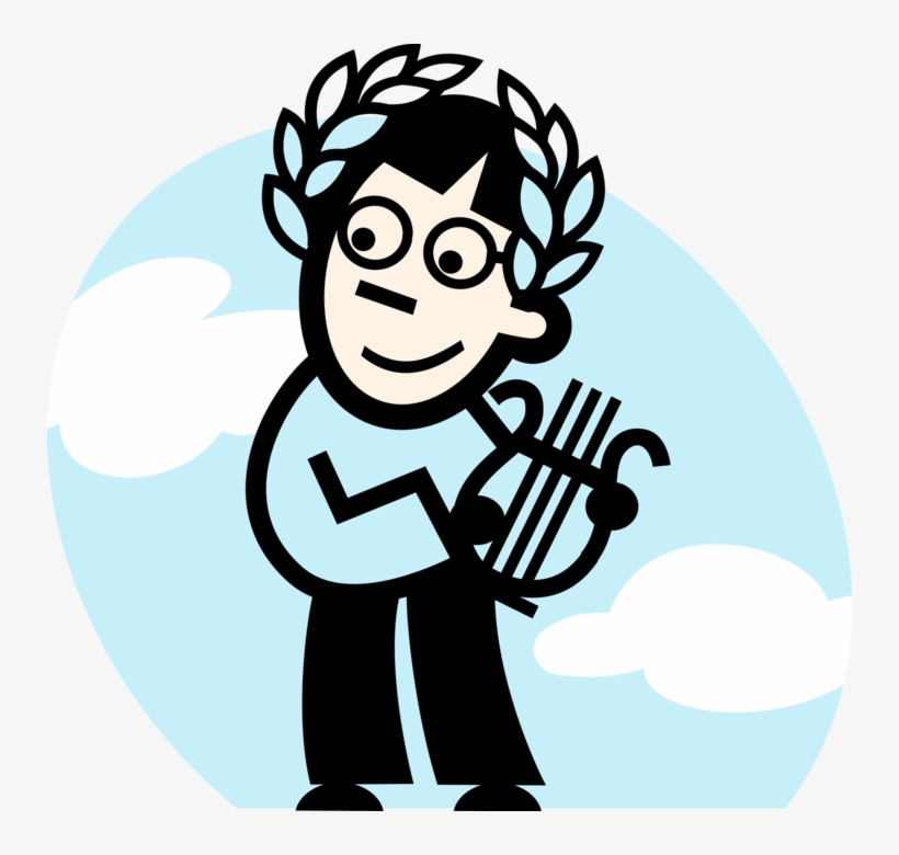 Vector Illustration Of Musician With Laurel Wreath, transparent png download