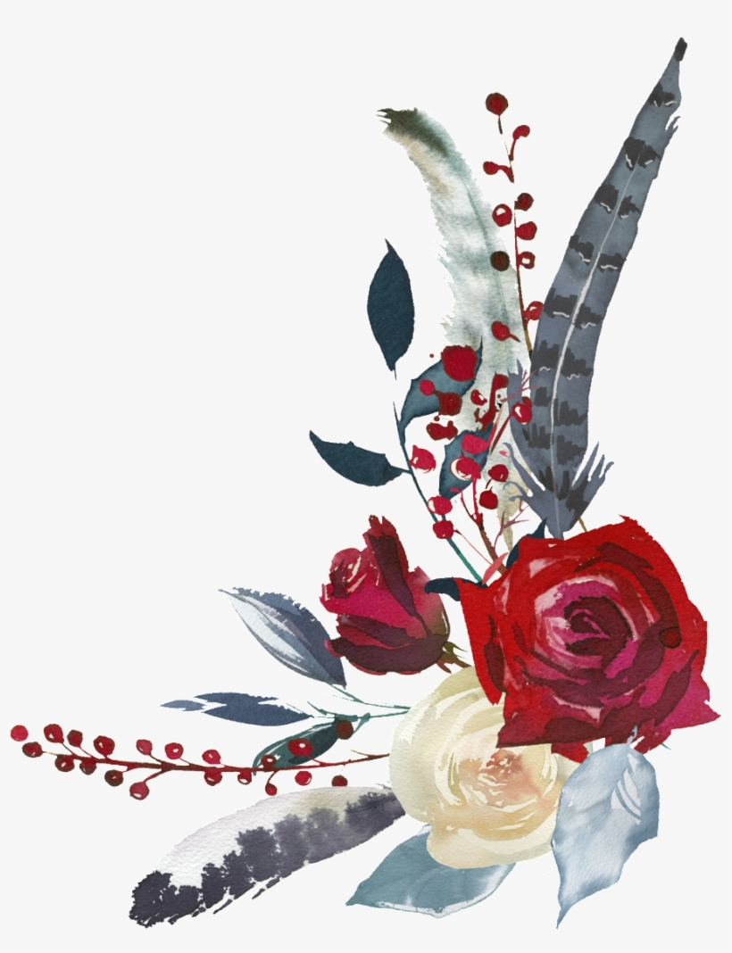 Pintado A Mano De Rojo Y Rosa Blanca Flores Png Transparente - Portable Network Graphics, transparent png download