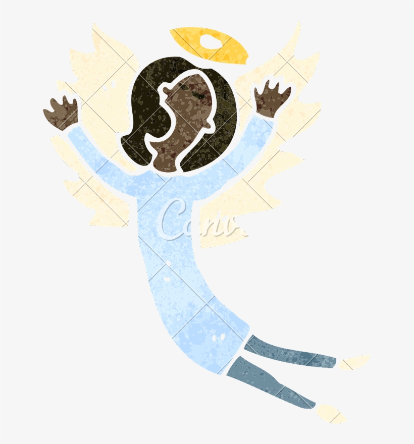 Retro Cartoon Angel Wings - Cartoon, transparent png download