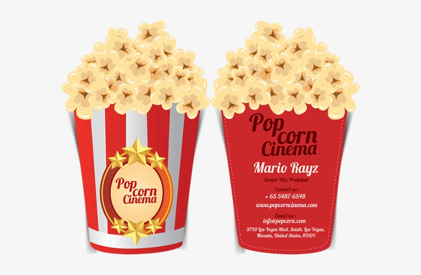 Popcorn Cinema Business Card - Popcorn Business Card, transparent png download