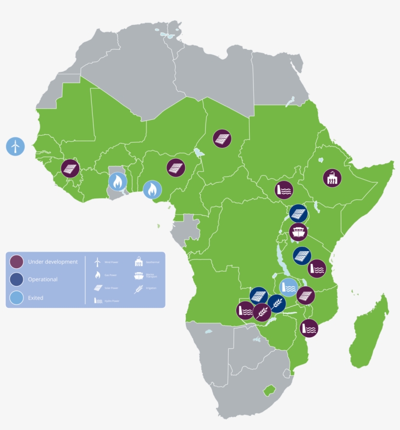 Africa Map Icons And Key Updated - Africa Map Png Black, transparent png download