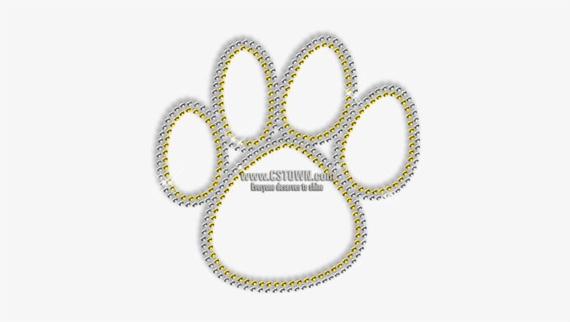 Sparkling Rhinestone Hollow Paw Iron On Motif - Circle, transparent png download