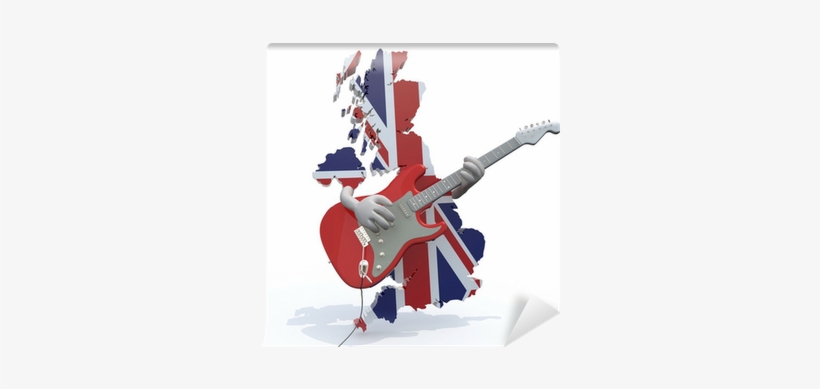 England Map With Arms That Play Electric Guitar Wall - Il Lato A Sud Del Cielo, transparent png download