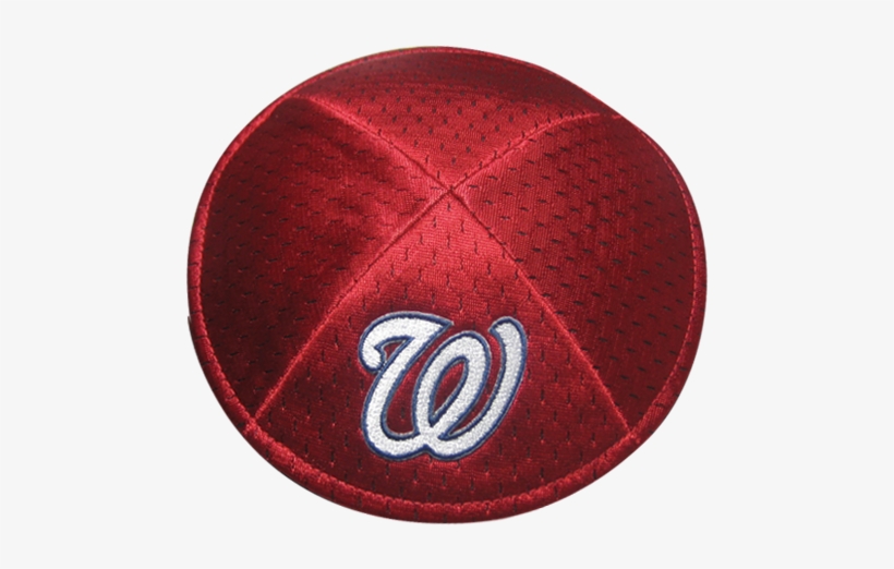 Nationals - Red Mesh And Cotton Kippah With Washington Nationals, transparent png download