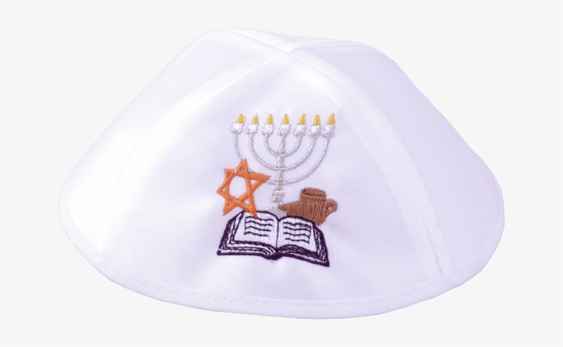 White With Menorah And Bible Embroidery - Hat, transparent png download