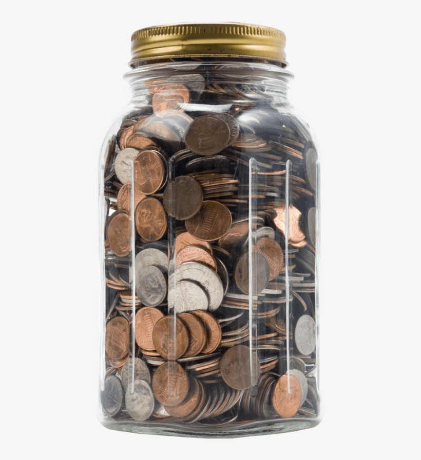Best Packed In A Jar Of Coins Png - Coins In Jar Png, transparent png download