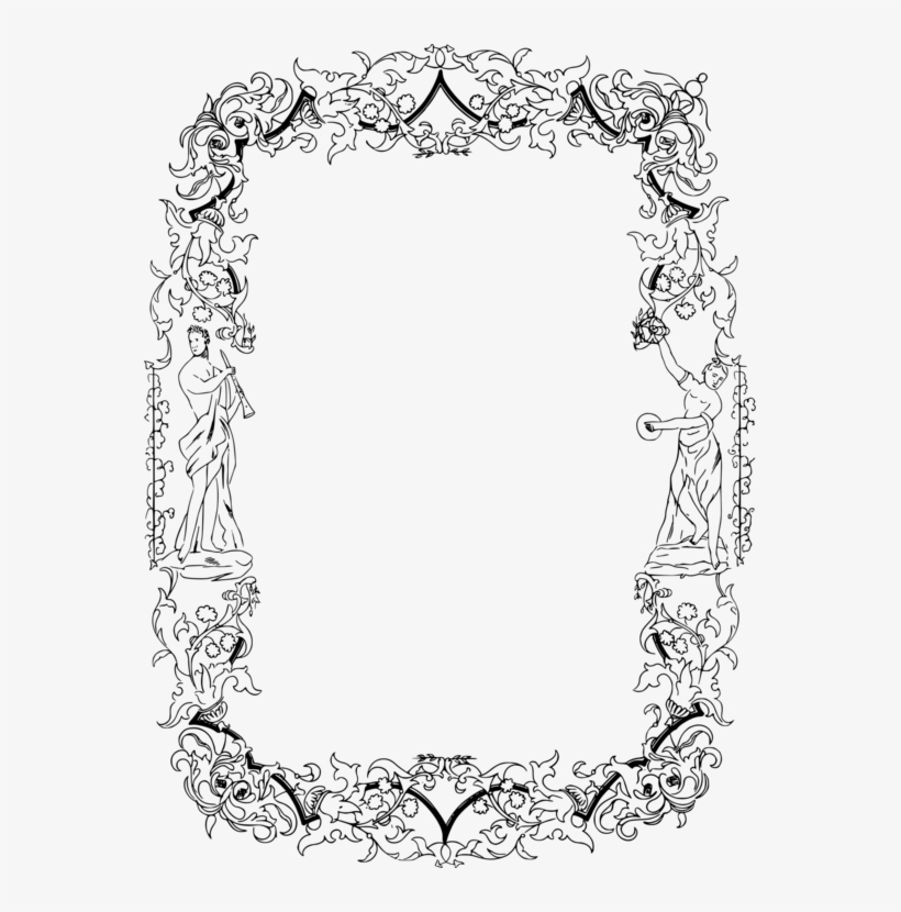 Retro Style Antique Picture Frames Line Art Bear's - Clip Art, transparent png download