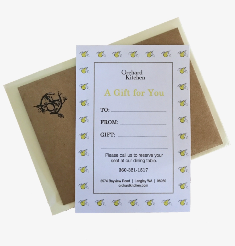 Giftcertificate - Orchard Kitchen, transparent png download