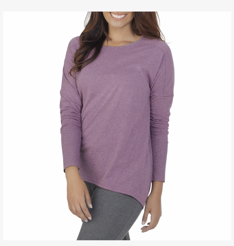 Women's Essentials All Day Long Sleeve Scoop Neck T-shirt - Fruit Of The Loom Women’s Essentials Soft Long Sleeve, transparent png download