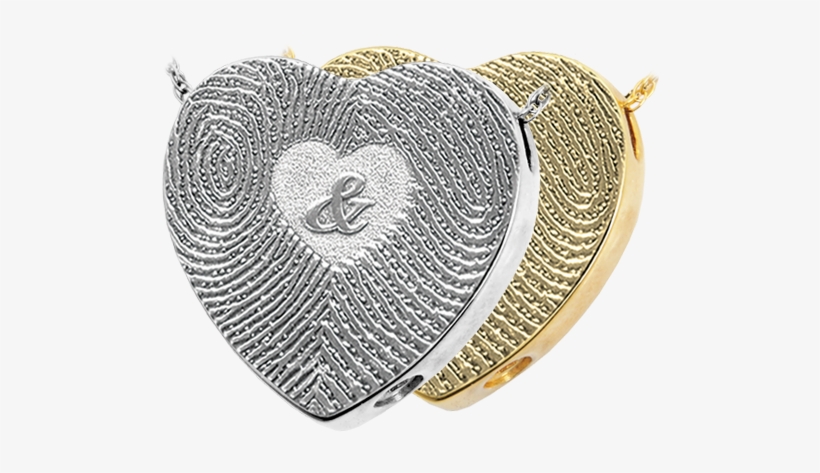 Two Fingerprints Heart - 3d Duo Fingerprints Ampersand Keepsake Jewelry, transparent png download