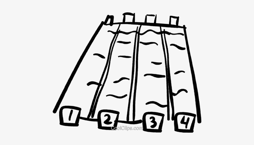 Swimming Pool Royalty Free Vector Clip Art Illustration - Schwimmbad Clipart Schwarz Weiß, transparent png download