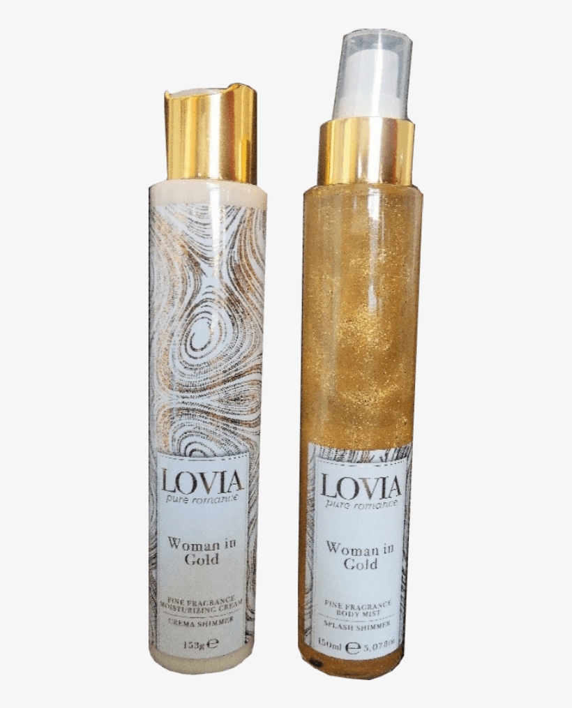 Kit Crema Y Splash Shimmer Lovia Destellos Dorados - Perfume, transparent png download