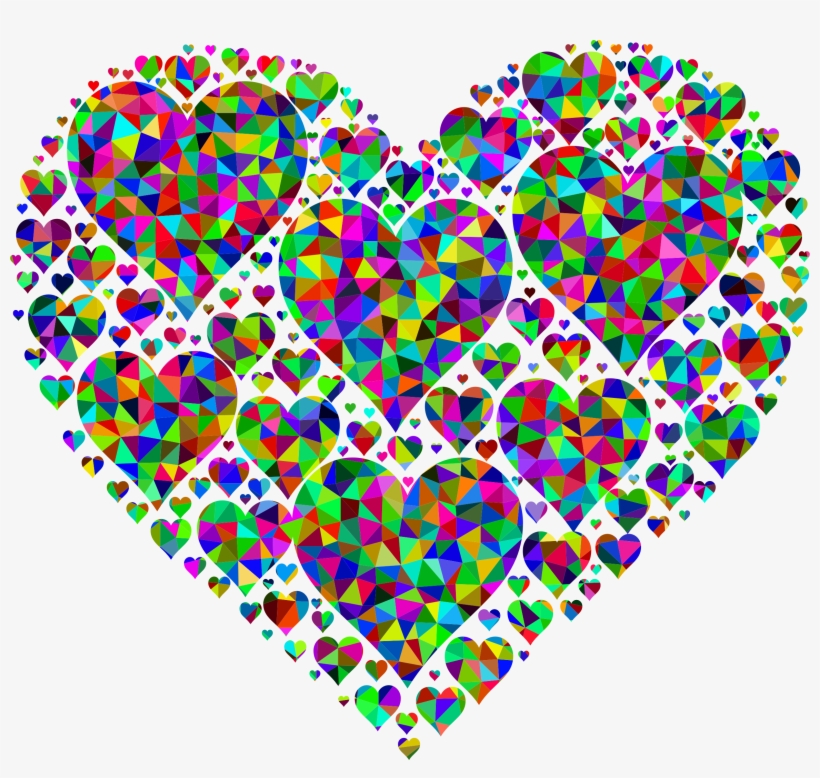 This Free Icons Png Design Of Prismatic Low Poly Hearts, transparent png download