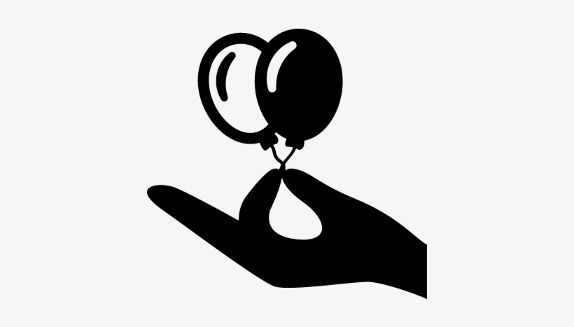 Hand Holding Balloons Vector - Vector Graphics, transparent png download