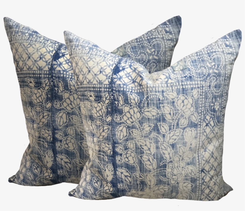 Vintage Faded Paisley Batik Pillows - Pillow, transparent png download
