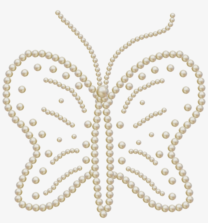 Pearl Butterfly And Heart Elements - Butterfly, transparent png download