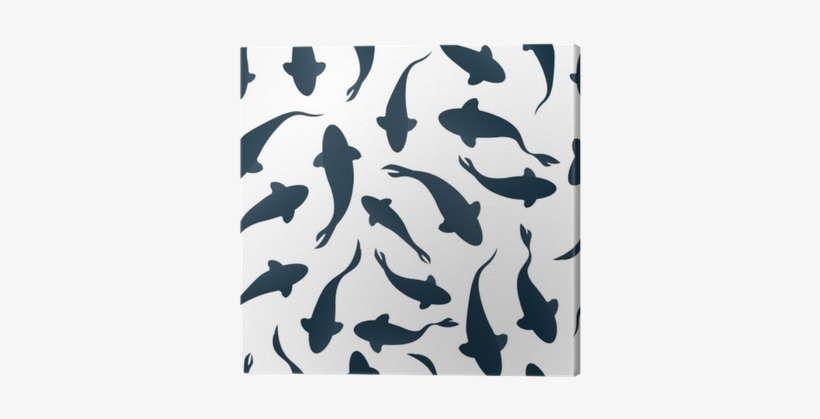 Seamless Pattern With Fish Silhouette Swimming On Light - Swimming Fish Silhouette, transparent png download