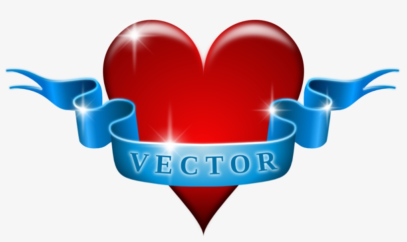 Heart And Ribbon Remix Clipart, Corazón, Descarga De - Heart With Ribbon Over, transparent png download