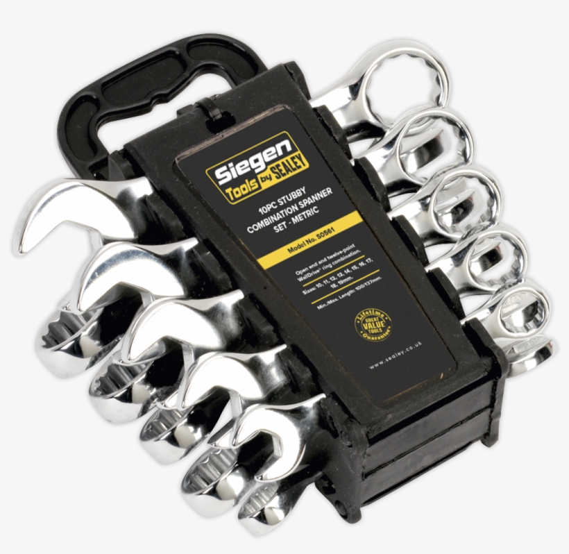 Drop-forged Chrome Vanadium Steel Combination Spanners - Sealey Combination Spanner Set Stubby 10pc Metric, transparent png download