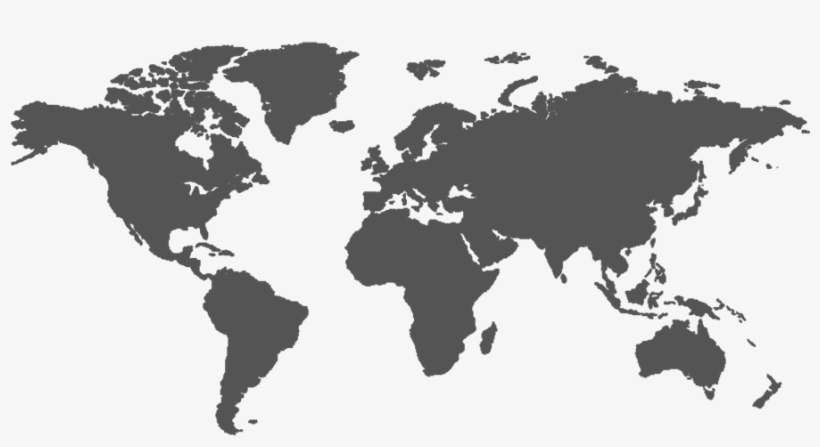 Planets - World Map Grey, transparent png download