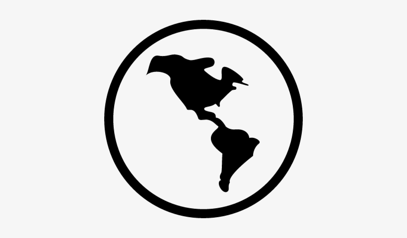 Global Earth Globe Symbol With Americas Shape Vector - Browser White Icon Png, transparent png download