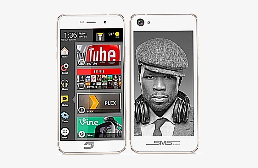 Official Dual Screen Phone & Dual Sim Phone - Sms Audio Sync By 50 Cent Wireless Headphones - White, transparent png download