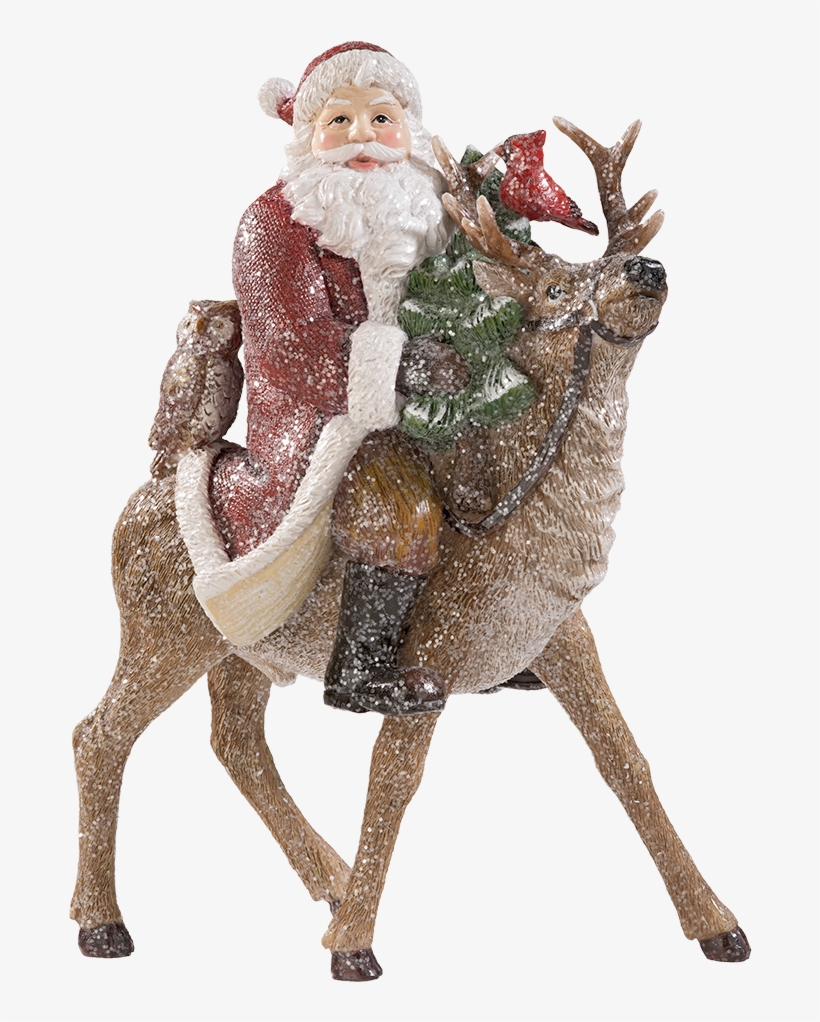 Santa Claus On Reindeer - Santa Claus, transparent png download