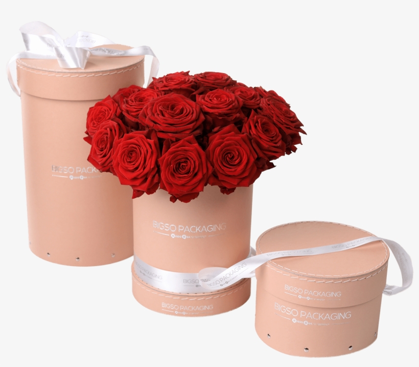 Round Sewed Flower Box With Lid - Cylinder Flower Box, transparent png download