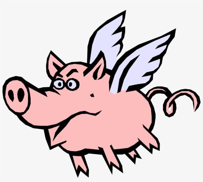 Porco Com Asas Livre De Direitos Vetores Clip Art Ilustração - Gifs Of Flying Pigs, transparent png download