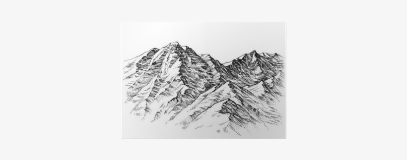Mountains Ranges Hand Drawing Poster • Pixers® • We - 3d Tekenen Bergen, transparent png download