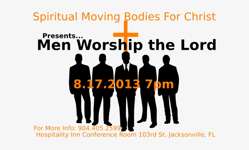 Men Worship Christ Clip Art At Clker - Group Of Men Silhouette, transparent png download