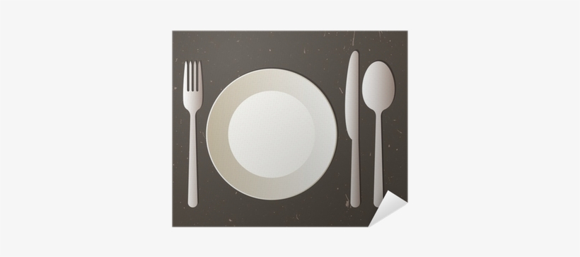 Place Setting With Plate, Knife Spoon And Fork Poster - Placemat, transparent png download