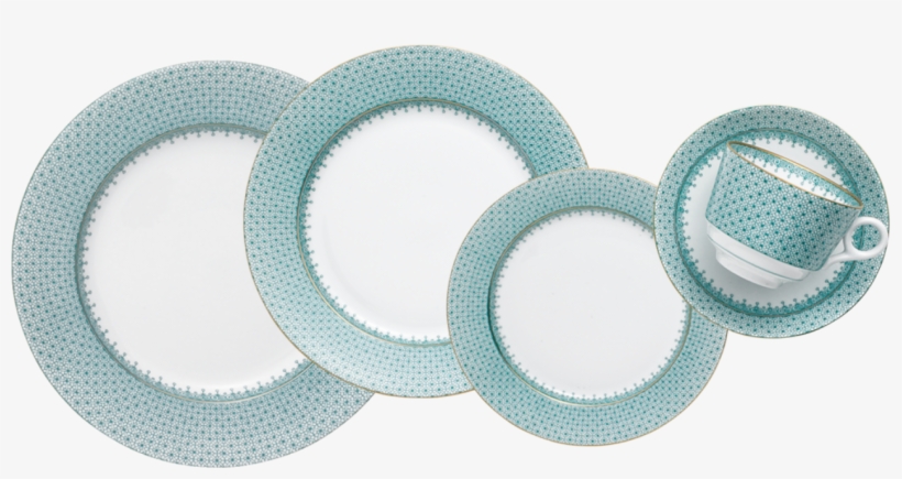 Green Lace Five-piece Place Setting - Mottahedeh Green Lace Dinnerware Collection, transparent png download