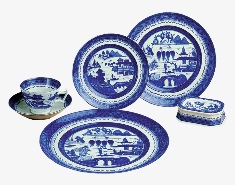 Mottahedeh Blue Canton 5 Five Piece Setting - Mottahedeh Blue Canton 5 Piece Place Set . Includes:, transparent png download