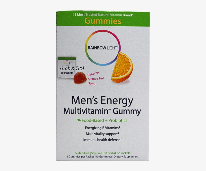 Rainbow Light Gummy Multi Vitamin Mens Energy 30 Packet - Yerba Prima Organic Psyllium Whole Husks Supplement,, transparent png download