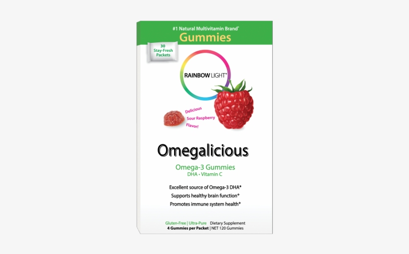 Rainbow Light Omegalicious Omega 3 Gummy Packets, 30 - Rainbow Light Gummy Omegalicious Omega 3 Formula -, transparent png download
