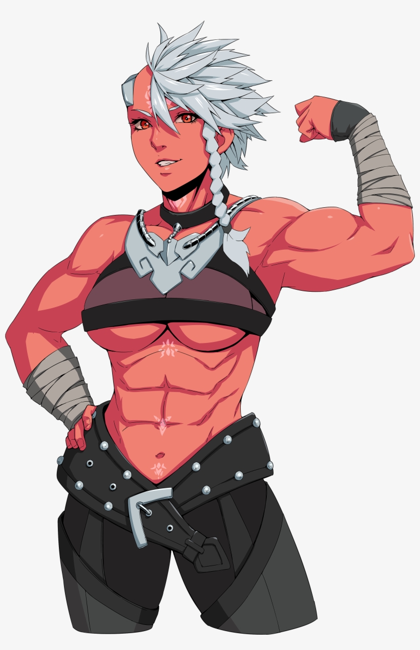 Rani Flexing - Red Skin Female Oni, transparent png download