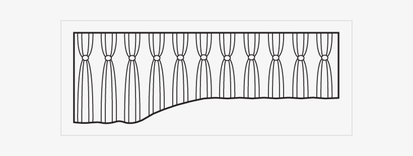 Pinch Pleat Shaped Valance - Line Art, transparent png download