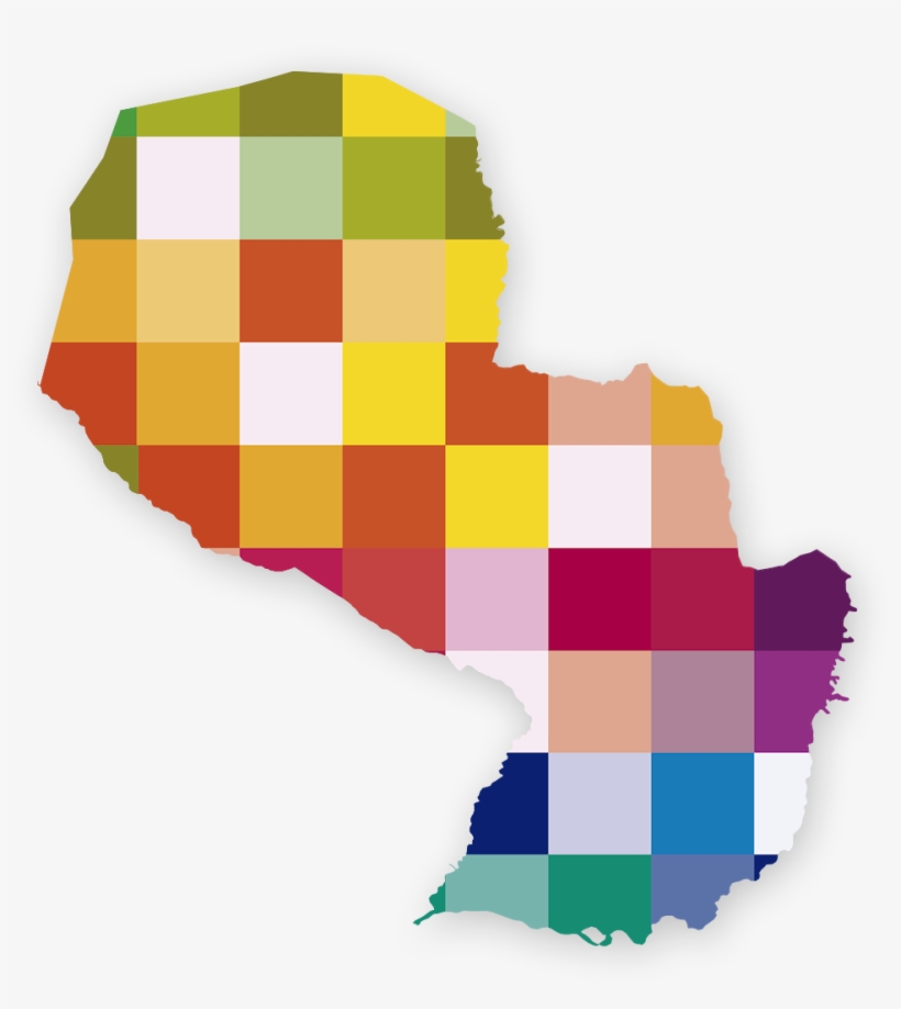 Mapa Cuadricula Colores - Paraguay Mapa Png, transparent png download