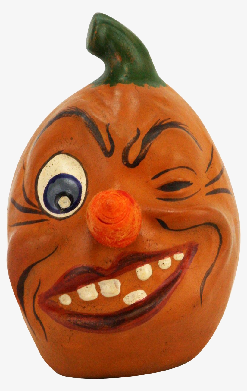 Antique German Halloween Pumpkin Head Candy Container, transparent png download