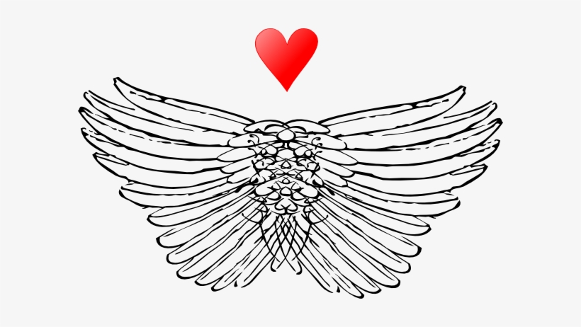 Wings N Heart Clip Art At Clker - Heart, transparent png download